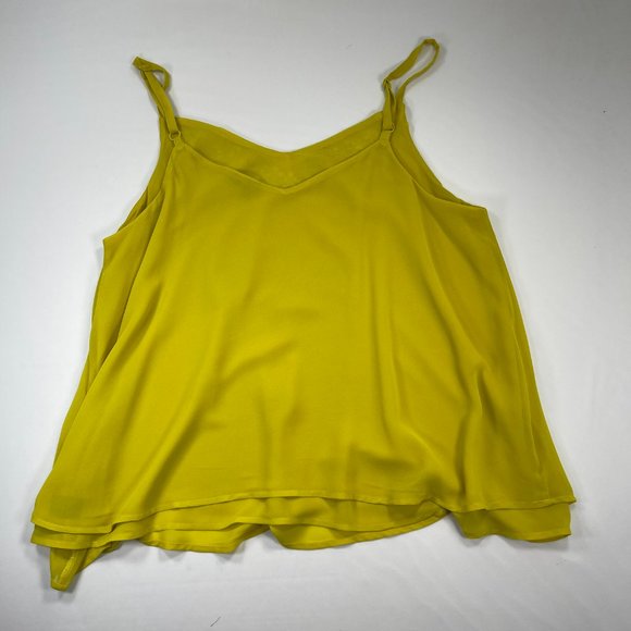 Torrid Strappy Blouse Size 0 (12/L), Beautiful Bright Mustard Color - Picture 6 of 6